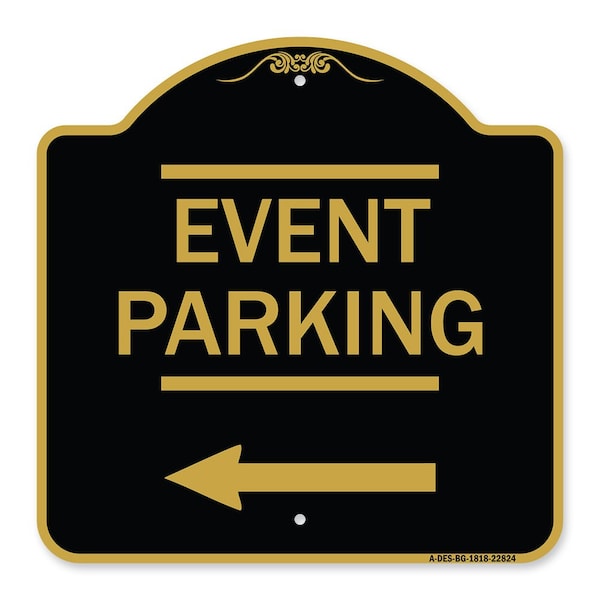 Thanks for Coming Turn Right for Exit Event Parking with Left Arrow, Black & Gold, BG-1818-22824